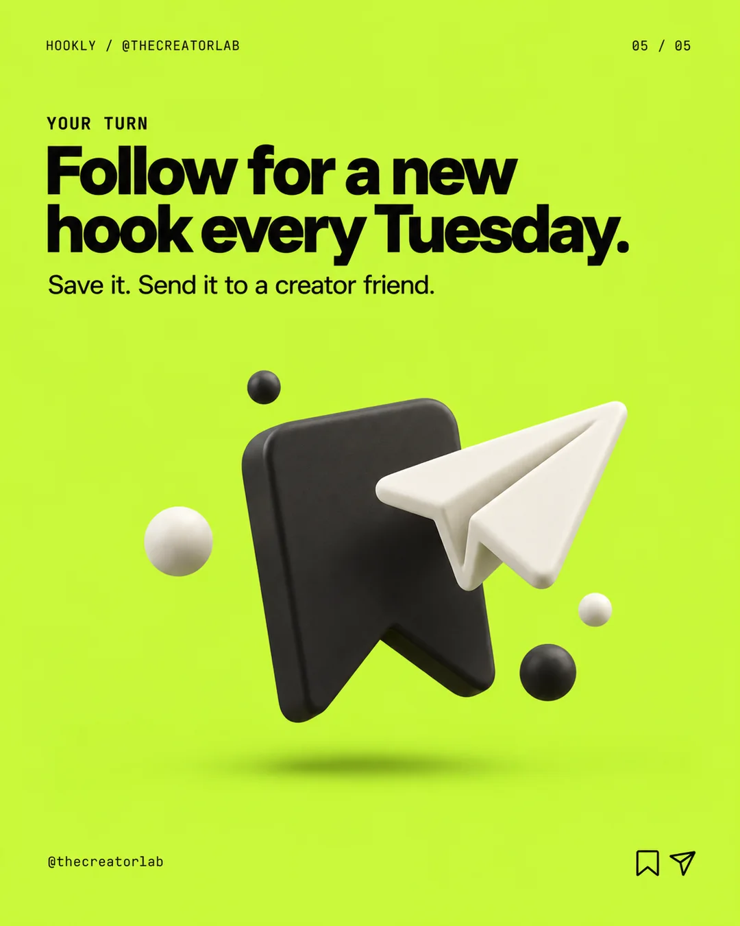 Follow for a new hook every Tuesday.